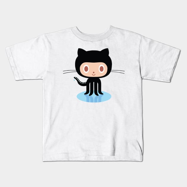 Github Octocat Kids T-Shirt by Nayo Draws